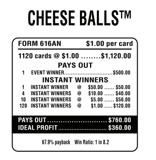 CHEESE BALLS / $ 500 PAYOUT – EVENT TICKET