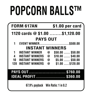 POPCORN BALLS / $ 500 PAYOUT – EVENT TICKET