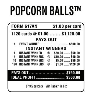 POPCORN  BALLS / $ 500 PAYOUT – EVENT TICKET