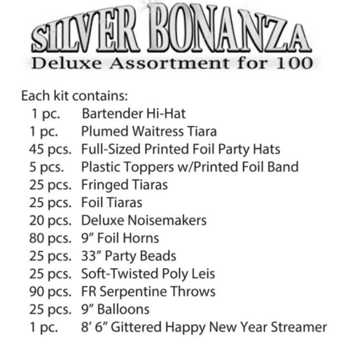 **SILVER BONANZA DELUXE FOR 100