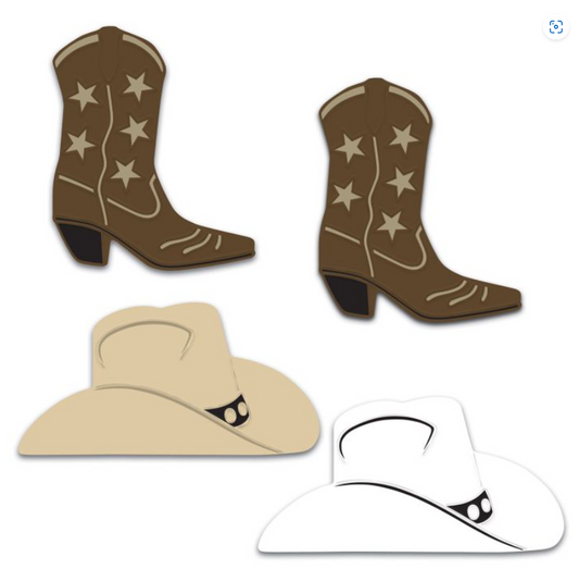 COWBOY BOOTS & HATS CUTOUTS