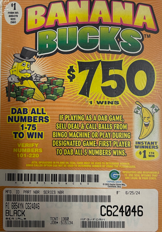 BANANA BUCKS / $ 750 PAYOUT – EVENT TICKET