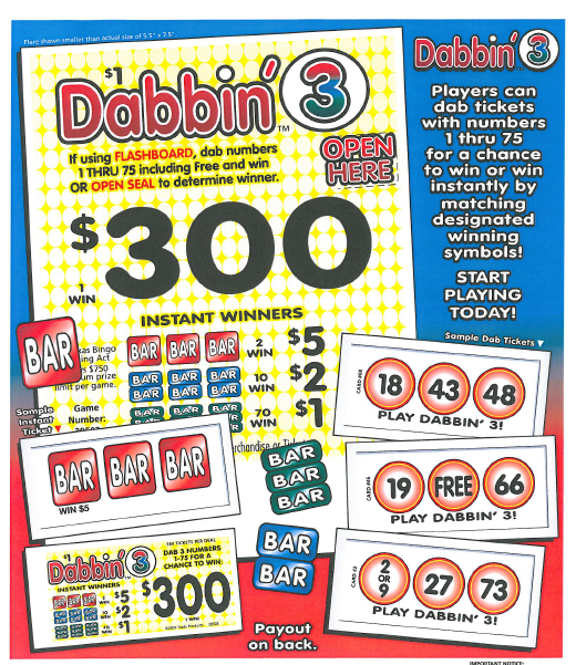 DABBIN 3 / $ 300 PAYOUT – EVENT TICKET 560 Ticket Count