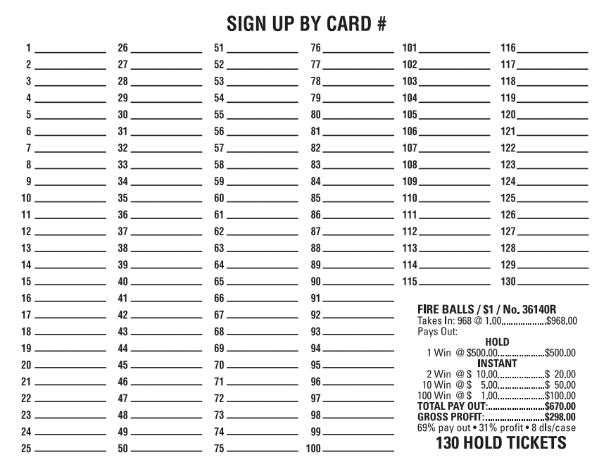 *FIRE BALLS / $500 PAYOUT – EVENT TICKET