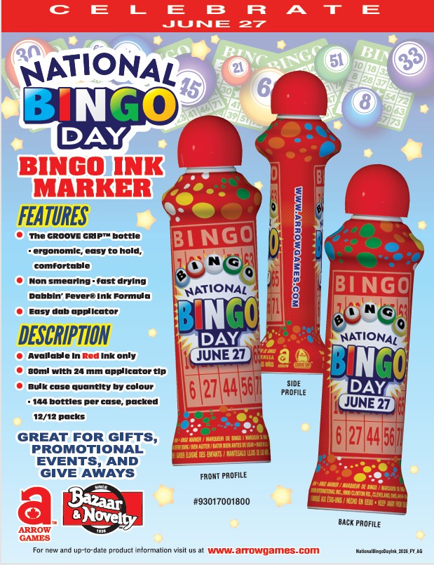 *** NATIONAL BINGO DAY - 3 oz - RED ink only