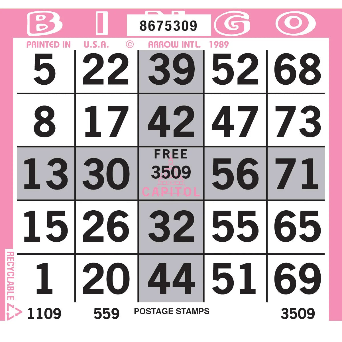 PATTERN BINGO PAPER