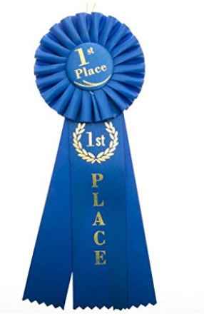 1st Place - Rosette Ribbon Blue