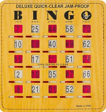 Bingo Slider Cards – 7”H x 6-3/4”W