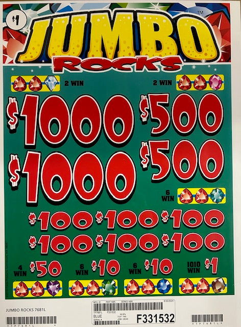 JUMBO ROCKS - $1000 Top Win – 7440 Count