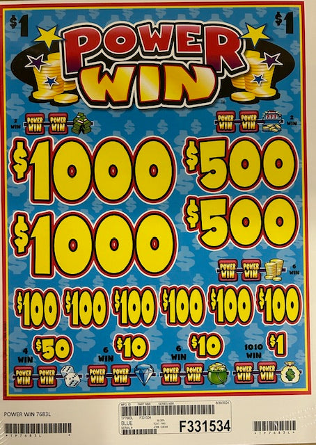 POWER WIN - $1000 Top Win – 7440 Count