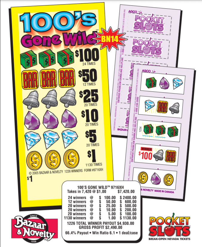 100’S GONE WILD $100 Top Win – 7420 Count