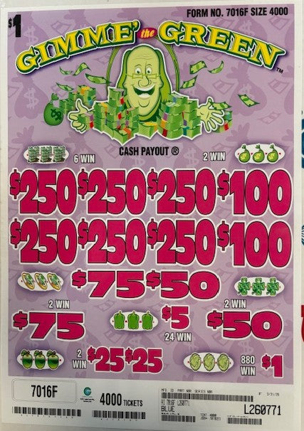 $250 TOP - 4000 Count GIMME THE GREEN