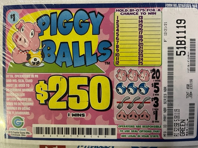 PIGGY BALLS / $ 250 PAYOUT – EVENT TICKET