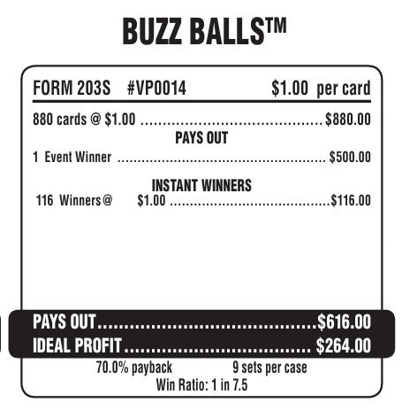 BUZZ BALLS / $500 PAYOUT – EVENT TICKET