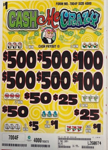 $500 TOP - 4000 Count CASH ME CRAZY
