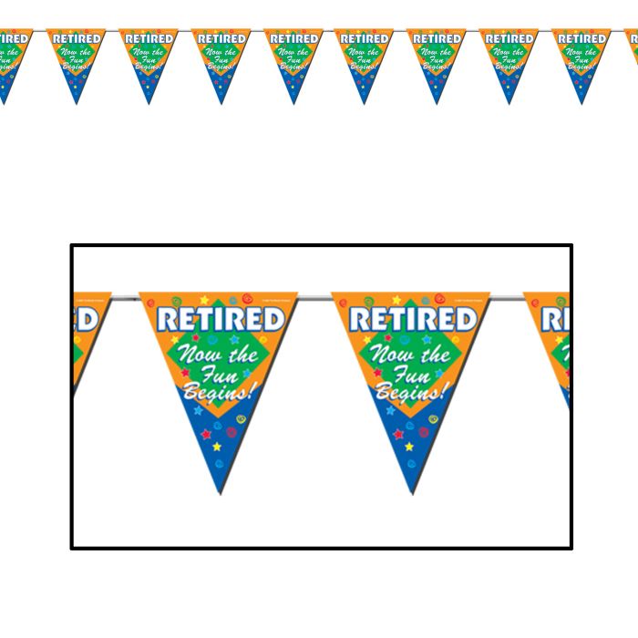 HAPPY RETIREMENT PENNANT - 11" X 12"