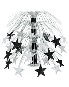 STAR CASCADE CENTERPIECE - BLACK & SILVER