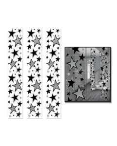 PARTY PANELS - STARS SILVER/ BLACK