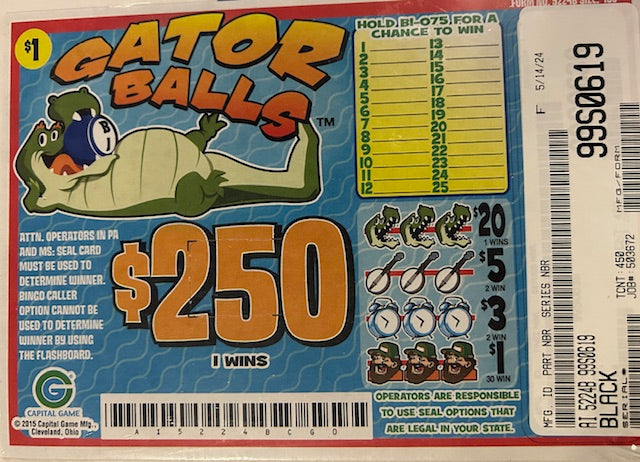 GATOR BALLS / $ 250 PAYOUT – EVENT TICKET