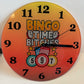 Bingo!  CLOCK 8" Glass