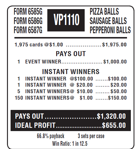 PIZZA PACK / $1000 PAYOUT – EVENT TICKET