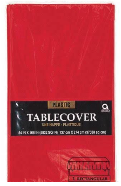 TABLE COVER PLASTIC RECTANGULAR - 54" X 108"