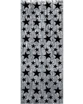 CURTAIN  - STARS SILVER/ BLACK