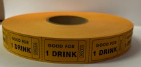 SINGLE ROLL TICKETS - GOOD FOR 1 DRINK