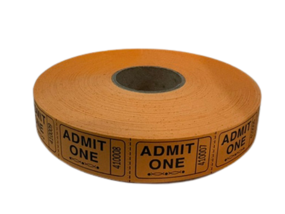 SINGLE ROLL TICKETS - ADMIT ONE