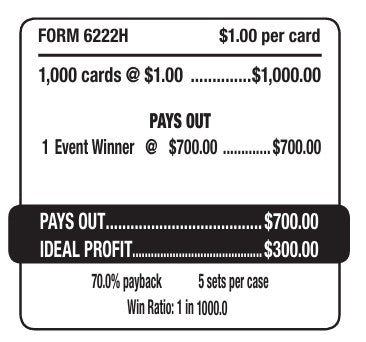 ANIMAL DAB  / $700  PAYOUT – EVENT TICKET