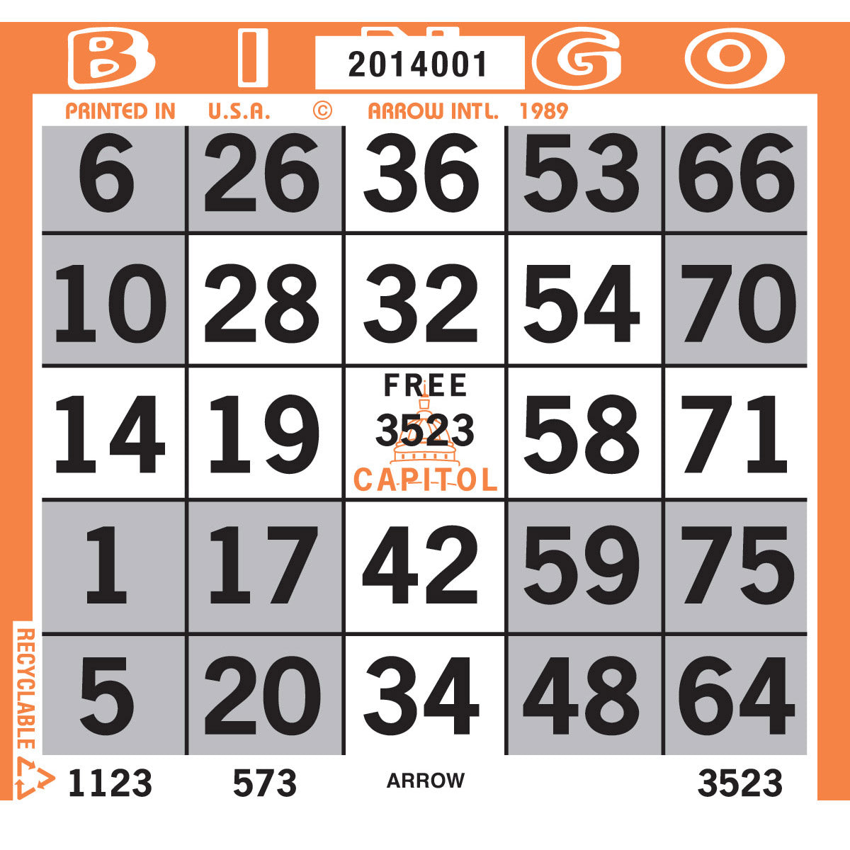PATTERN BINGO PAPER