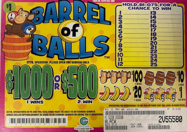 BARREL OF BALLS / $1000 PAYOUT – EVENT TICKET