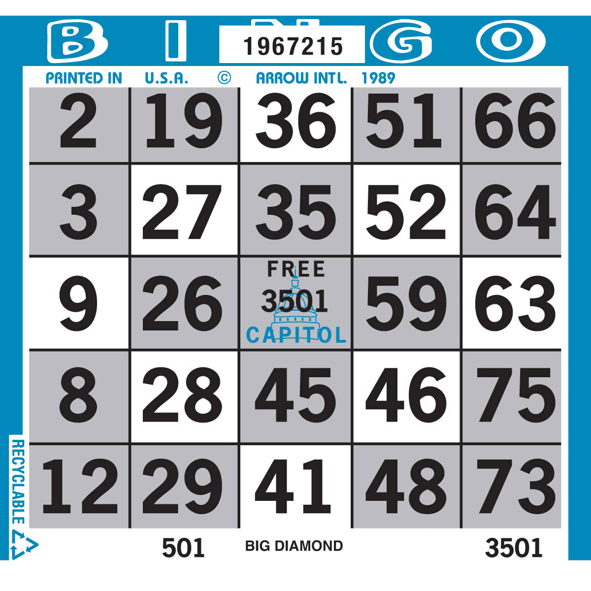 PATTERN BINGO PAPER