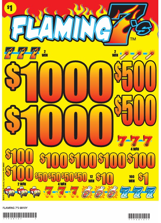 FLAMING 7'S - $1000 Top Win – 7440 Count