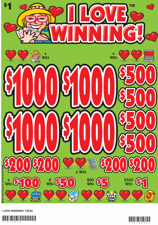 $ 1000 TOP PAYOUT – 24,000 Count I LOVE WINNING