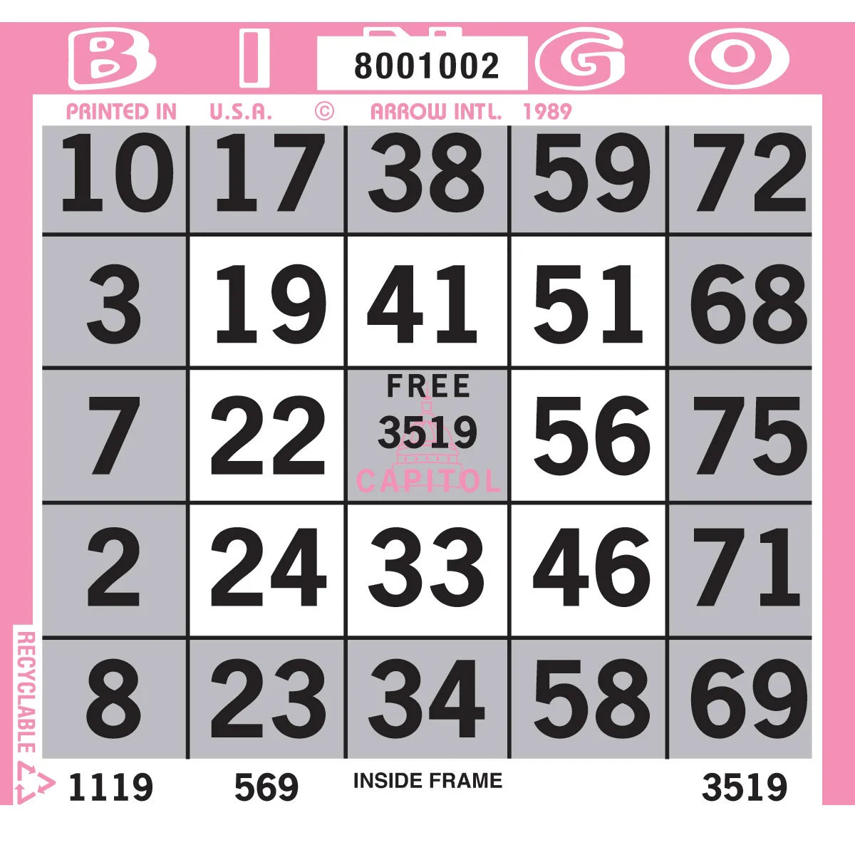 PATTERN BINGO PAPER
