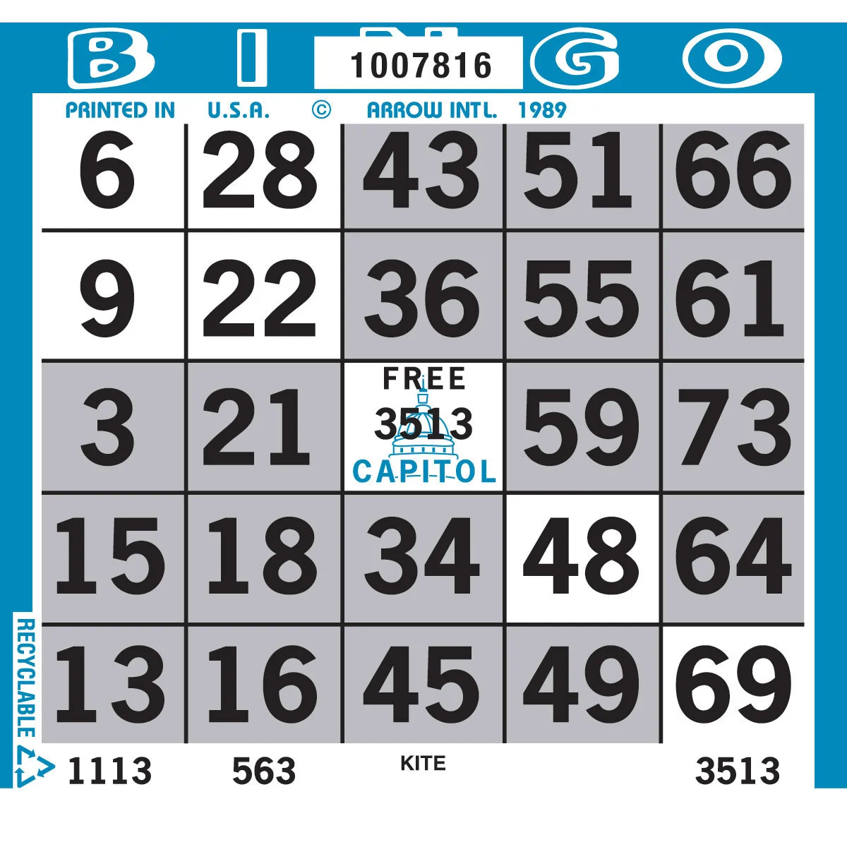 PATTERN BINGO PAPER