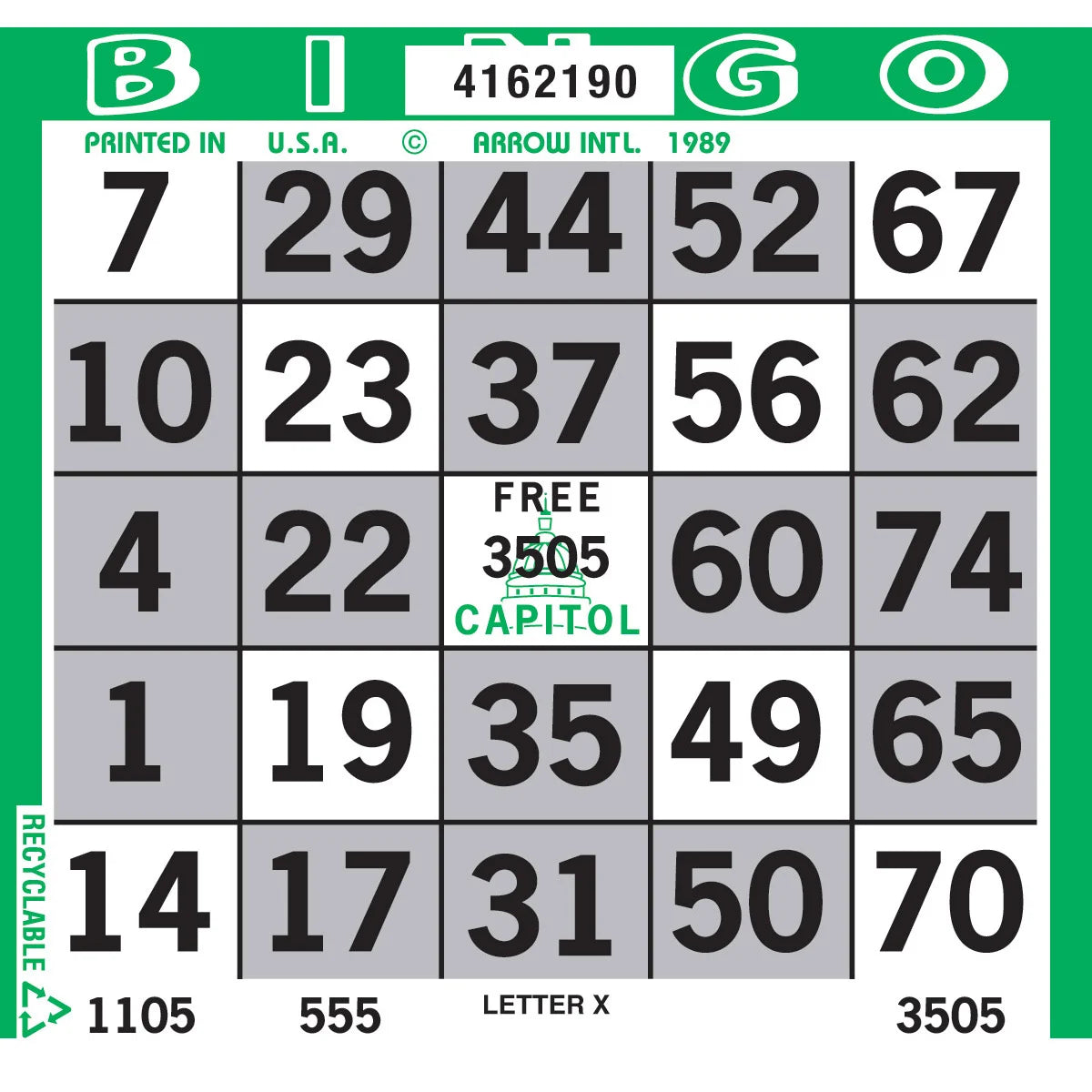 PATTERN BINGO PAPER