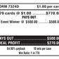 LUCKIES  / $500  PAYOUT – EVENT TICKET - ALL HOLDS