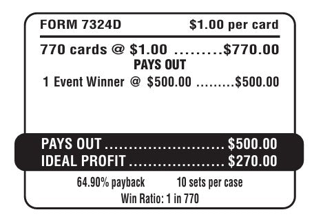 LUCKIES  / $500  PAYOUT – EVENT TICKET - ALL HOLDS