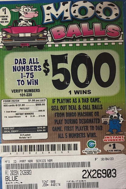MOO BALLS / $500 PAYOUT – EVENT TICKET