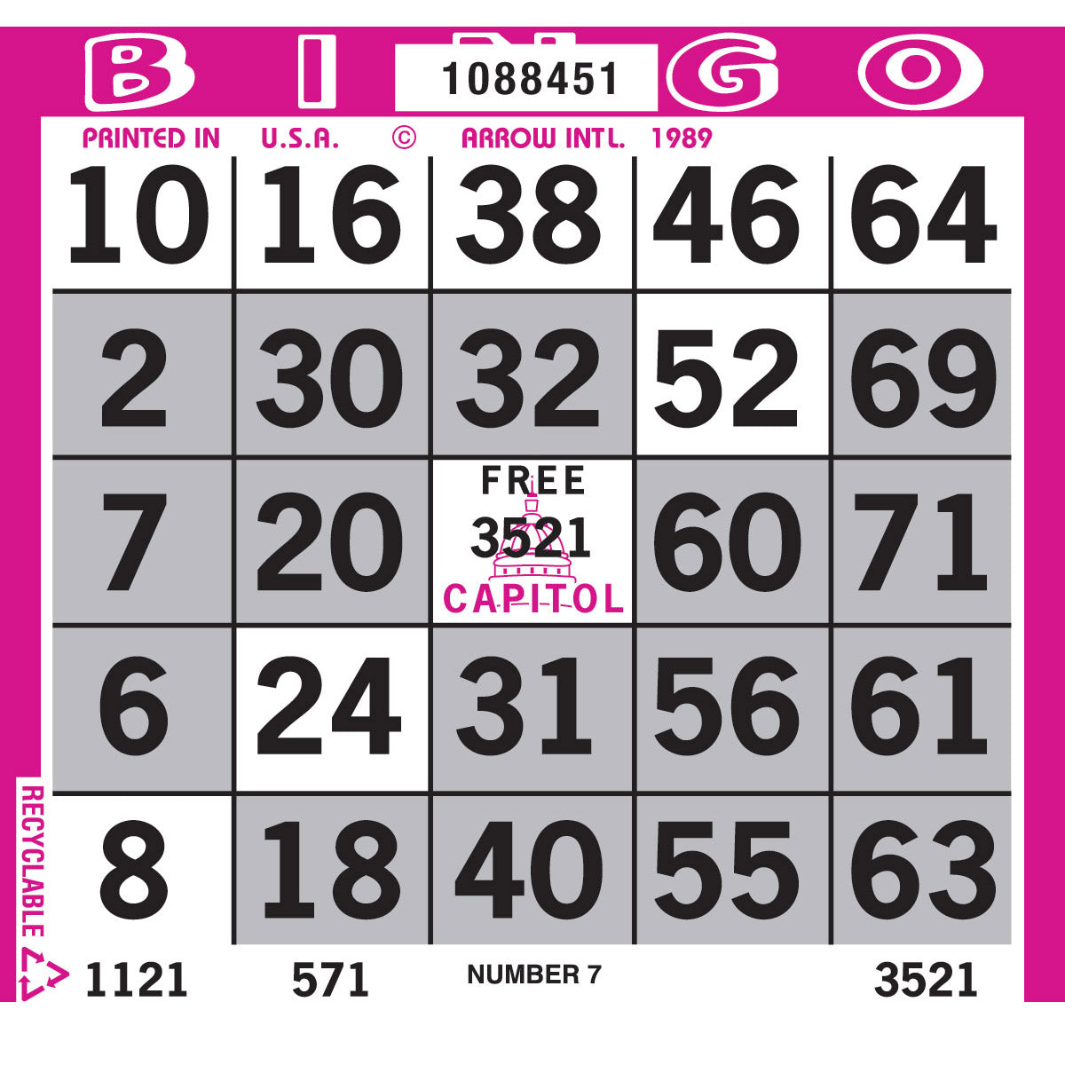 PATTERN BINGO PAPER