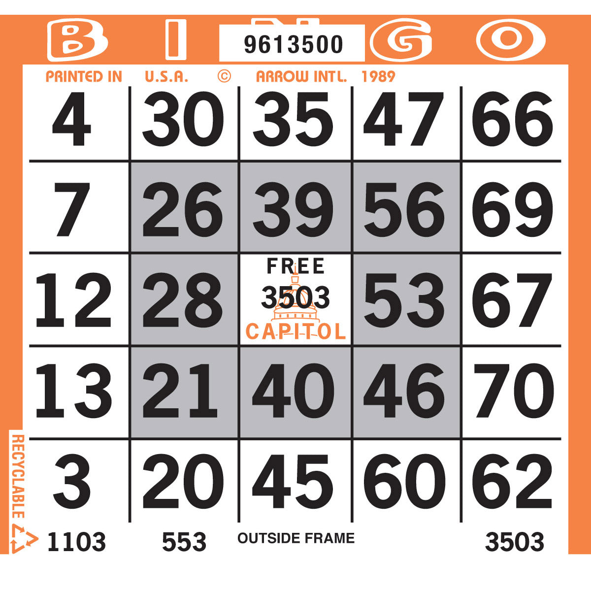 PATTERN BINGO PAPER