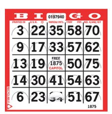 PUSHOUT BINGO PAPER - 750 CARDS