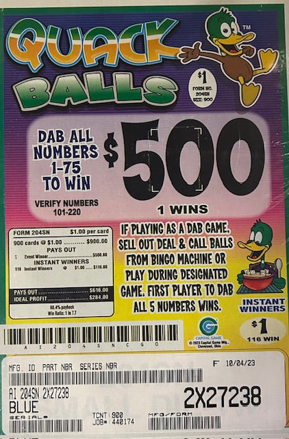 QUACK BALLS / $500 PAYOUT – EVENT TICKET