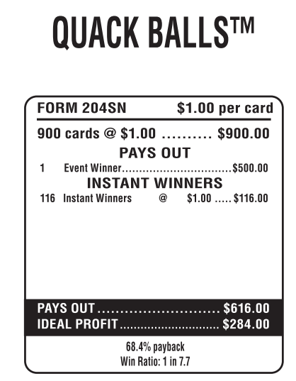 QUACK BALLS / $500 PAYOUT – EVENT TICKET