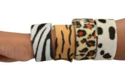 BRACELET - SLAP Animal print 8 PK