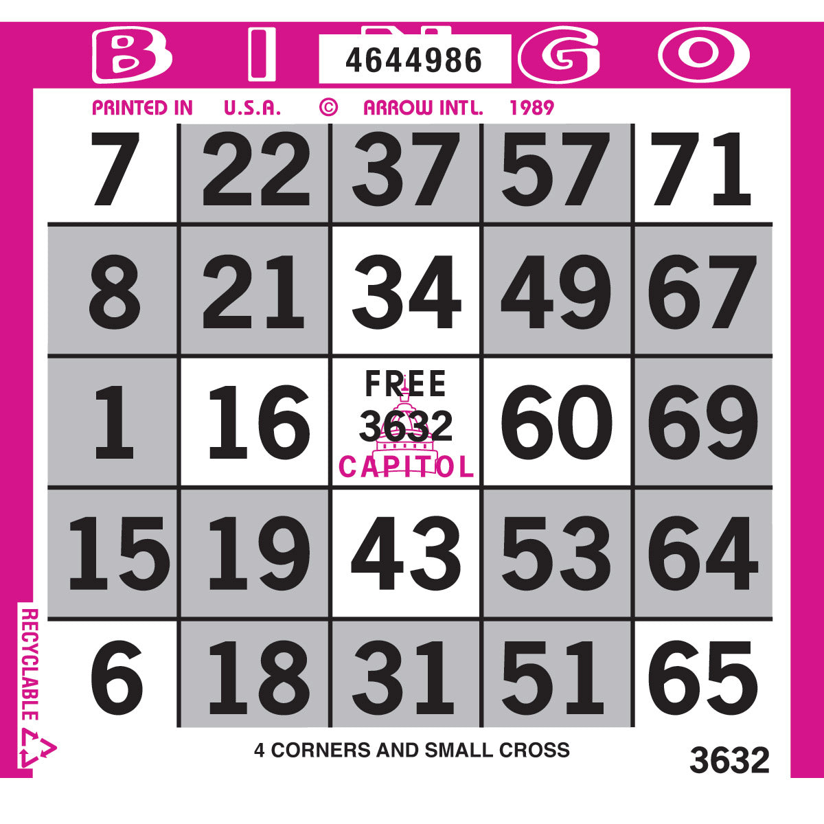 PATTERN BINGO PAPER