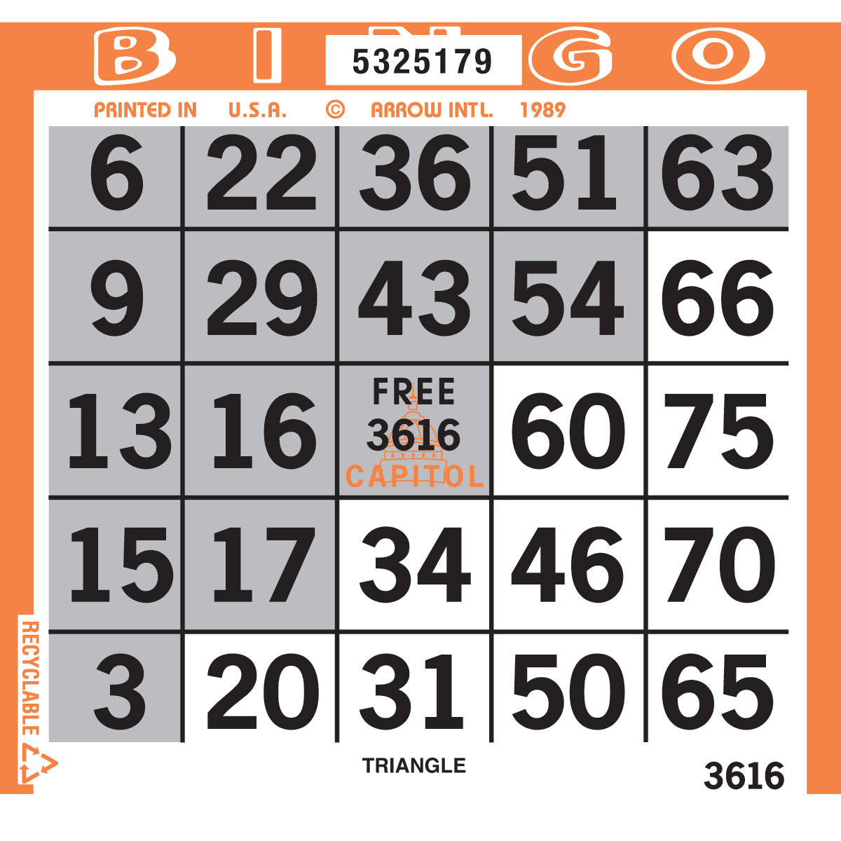 PATTERN BINGO PAPER