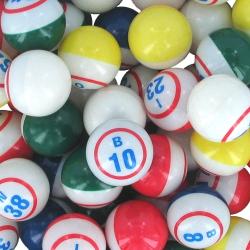 Bingo Balls – 3C Sammy – ½ white ½ colored